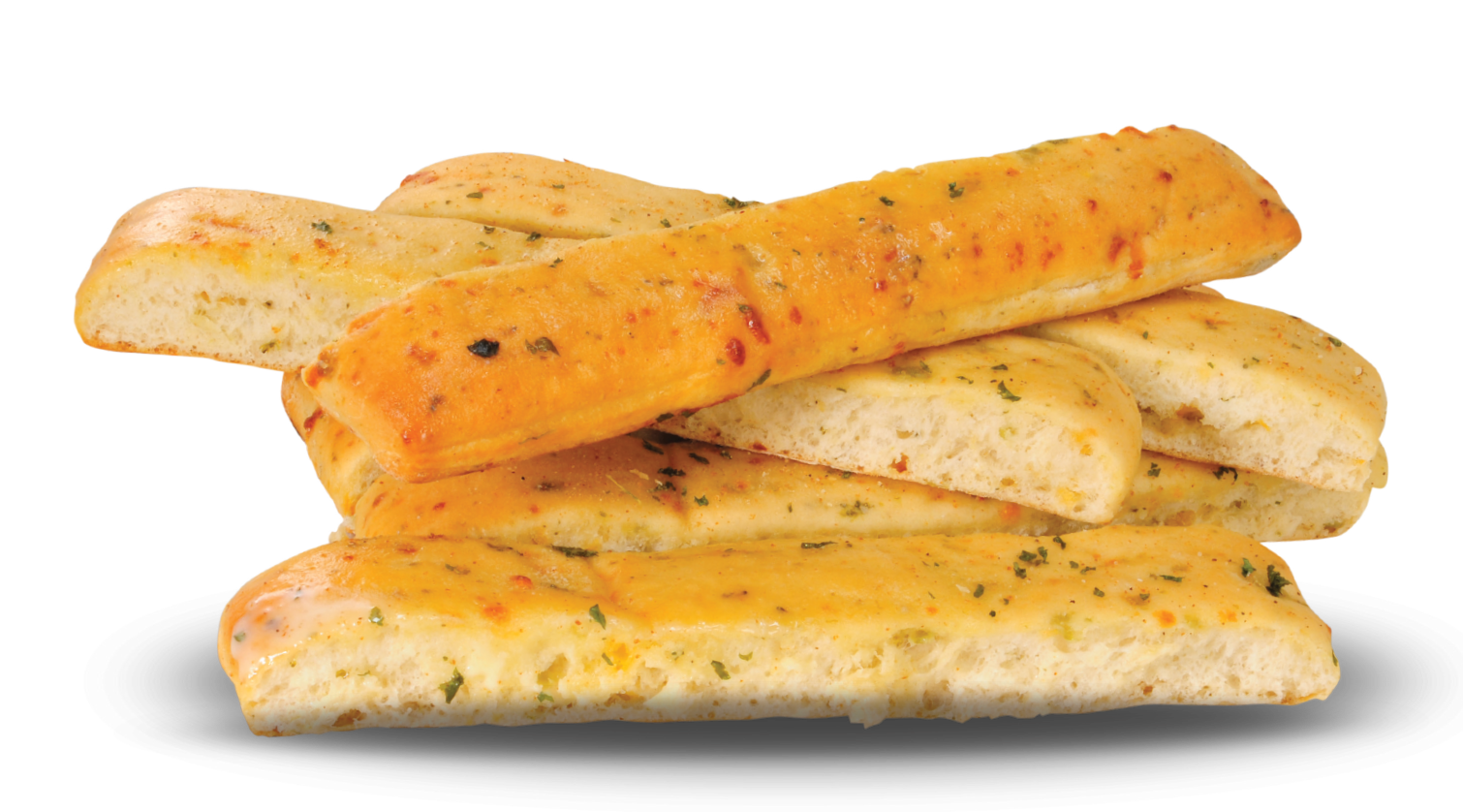 seasoned breadsticks stacked