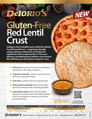 Gluten-Free Red Lentil Crust from DeIorio's